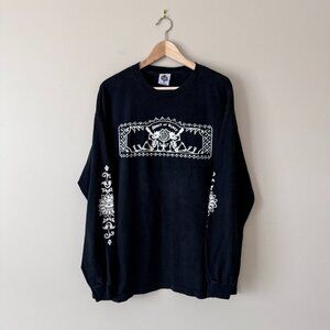 House of Blues | Vintage Day of the Dead Sugar Skull Long Sleeve Shirt - Size XL